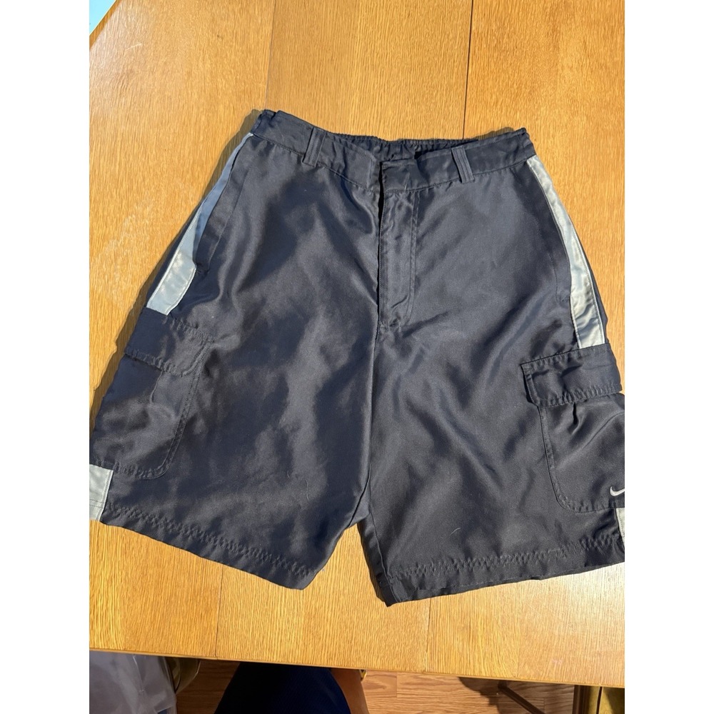 Y2K Nike Men's M Black Cargo Training Shorts Reflective Utility Outdoor 2000s